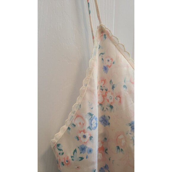 Vtg R. Michael Alan Women's Sleeveless Satin Short Nightgown Floral Size Medium - Picture 4 of 12
